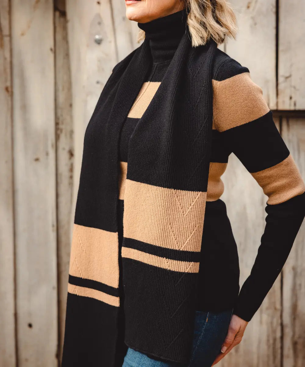 Colourblock Scarf - Ironbark Sandstone