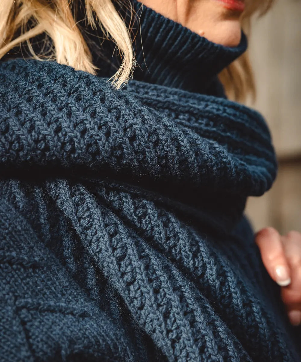 Puff Wheat Scarf - Deep Water