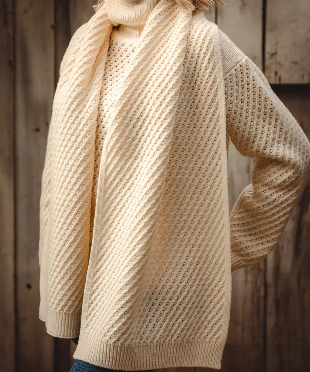 Puff Wheat Scarf - Pearl