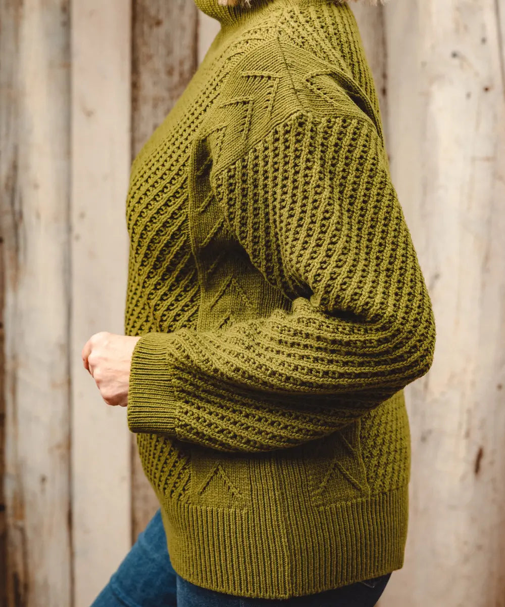 Puff Wheat Turtleneck - Moss