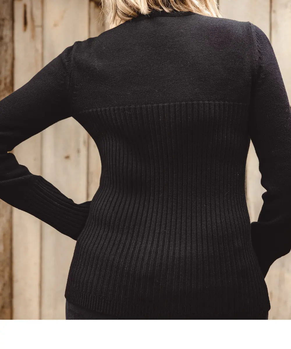 Rib V Neck - Ironbark