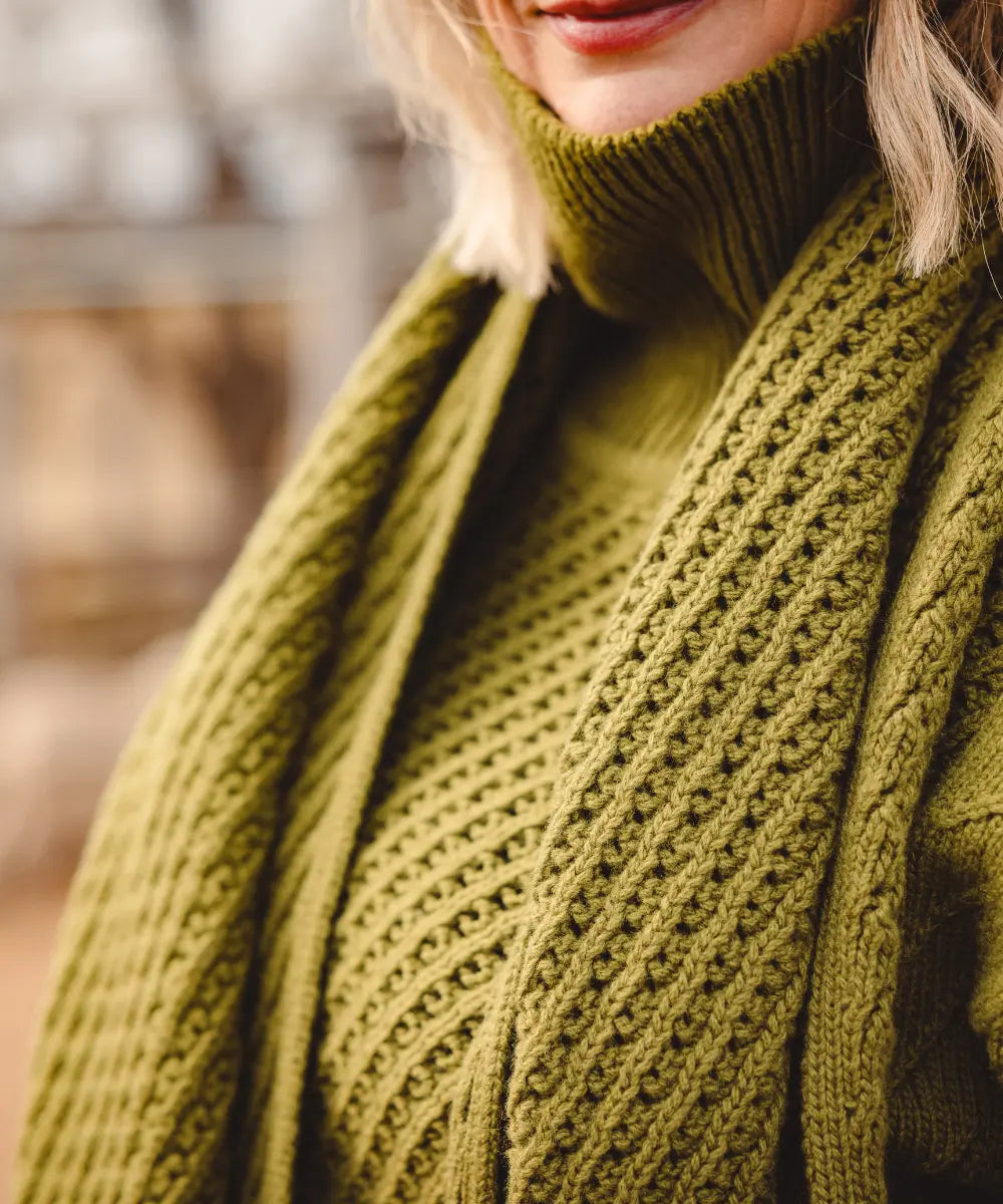 Puff Wheat Turtleneck - Moss
