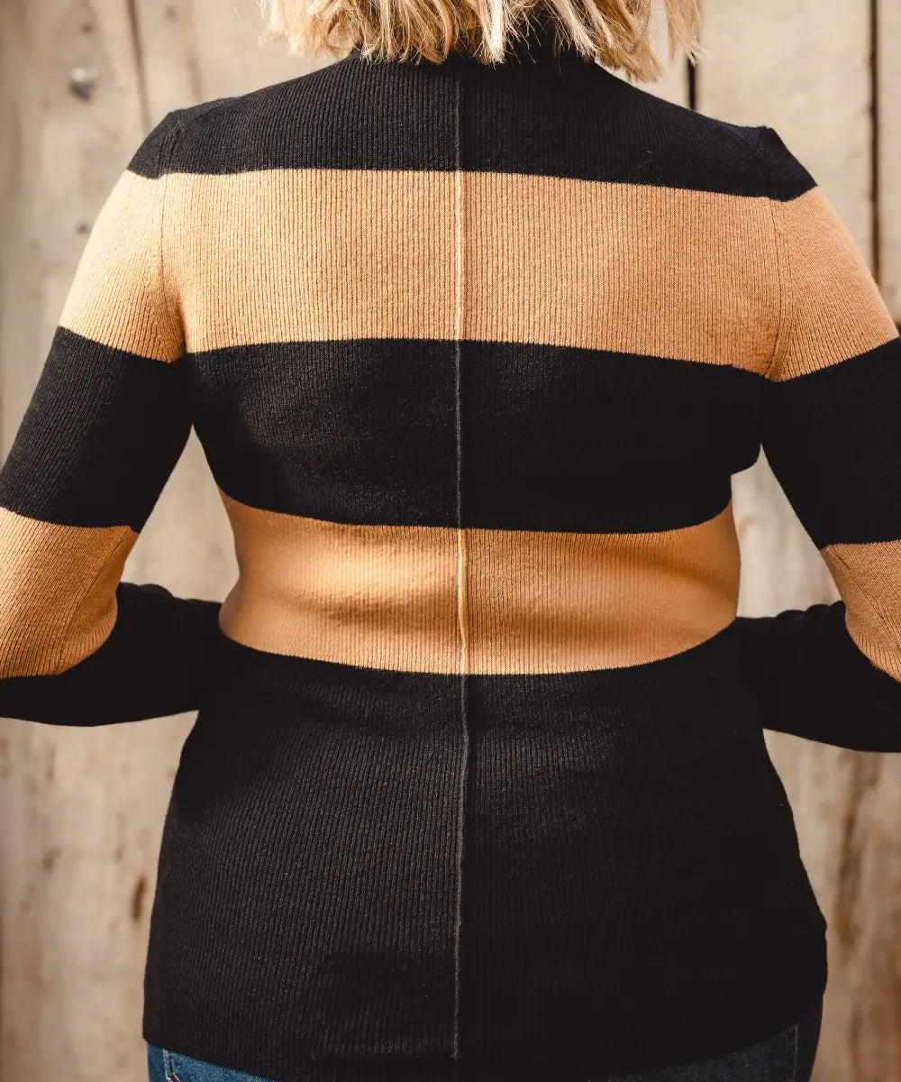 Colourblock Turtleneck - Ironbark Sandstone