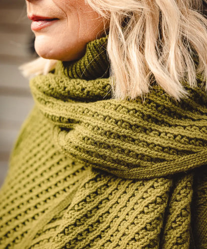 Puff Wheat Scarf - Moss