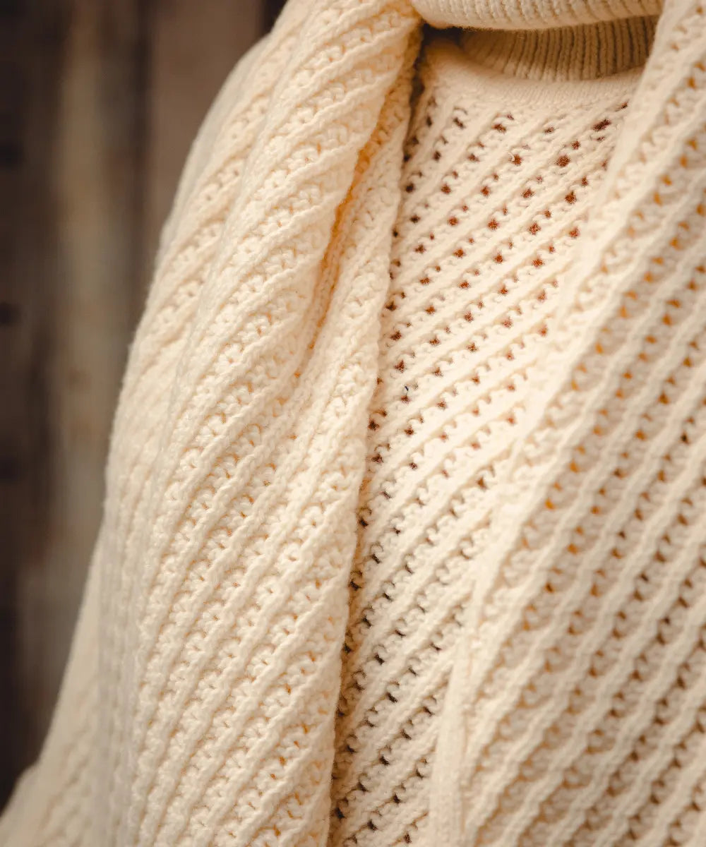 Puff Wheat Scarf - Pearl