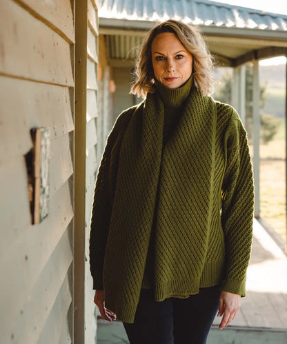 Puff Wheat Turtleneck - Moss
