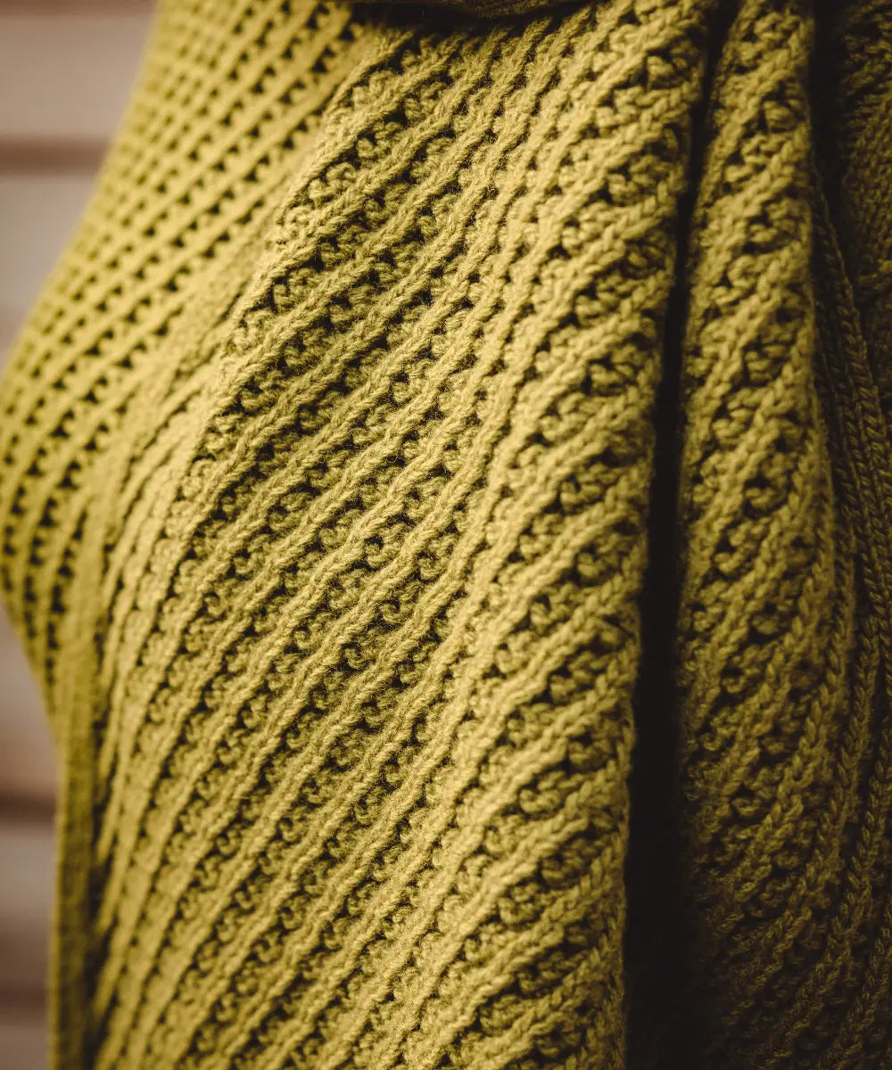 Puff Wheat Scarf - Moss