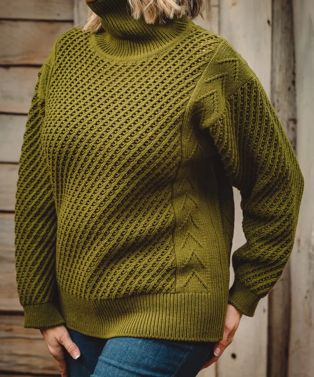 Puff Wheat Turtleneck - Moss
