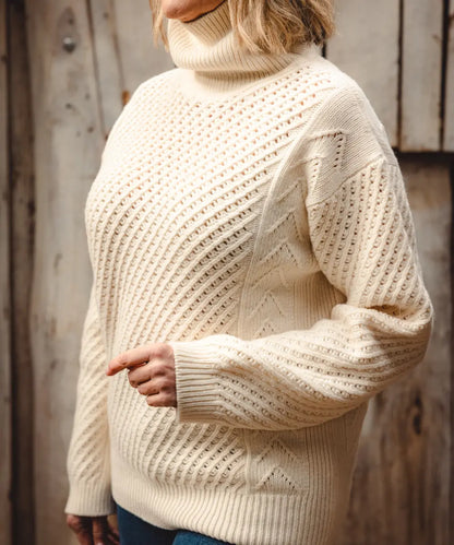 Puff Wheat Turtleneck - Pearl