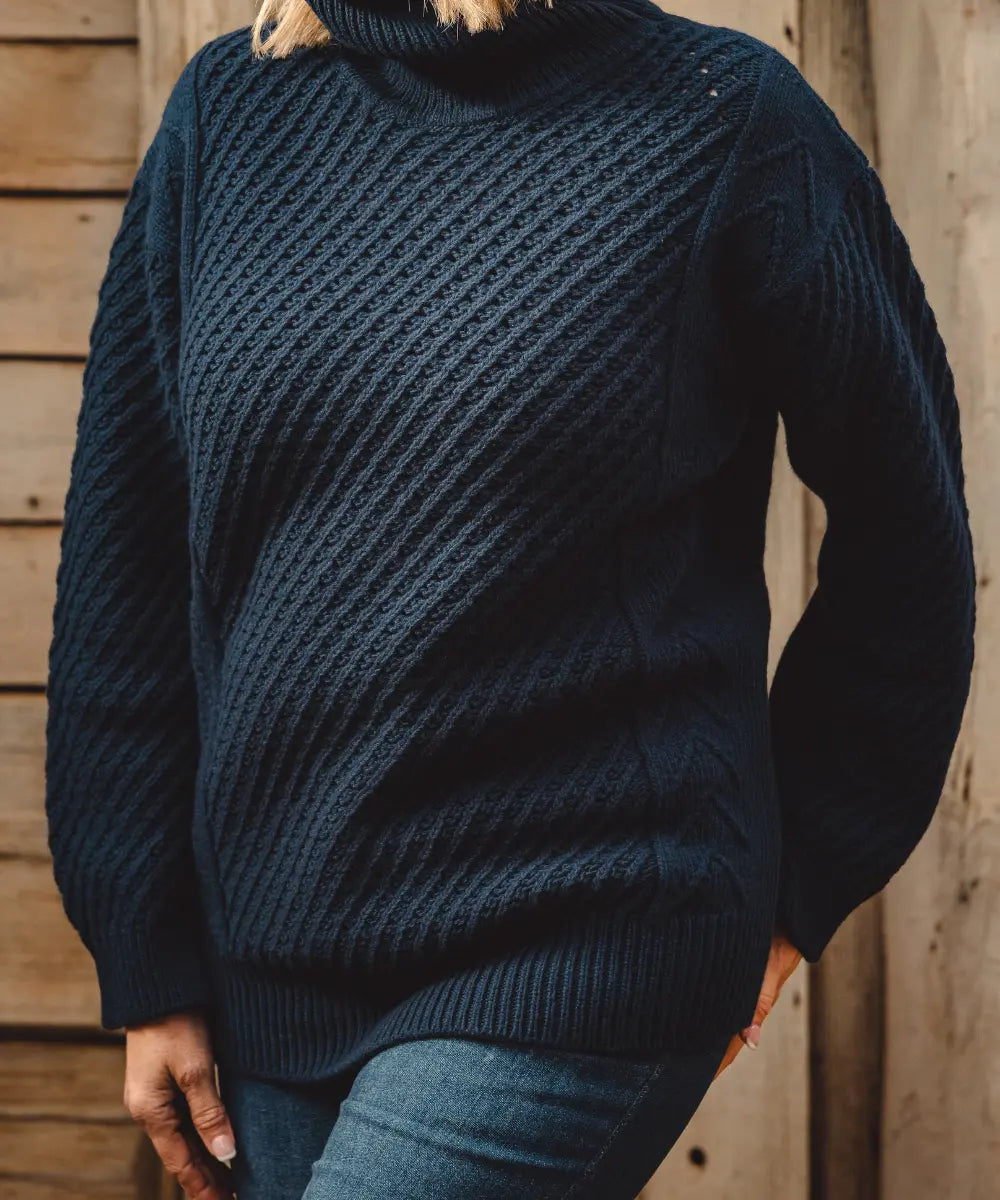 Puff Wheat Turtleneck - Deep Water