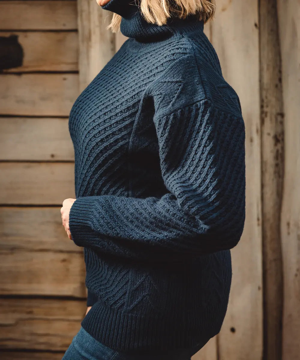 Puff Wheat Turtleneck - Deep Water